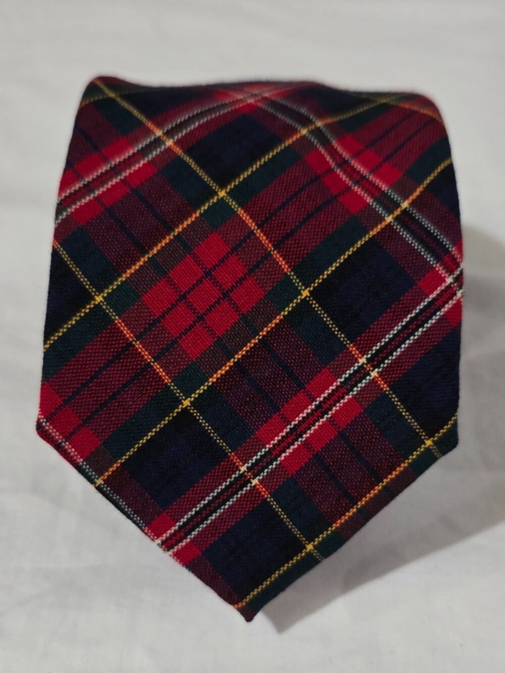 Vtg Pendleton Virgin Wool Made in USA Necktie - Red Tartan Plaid